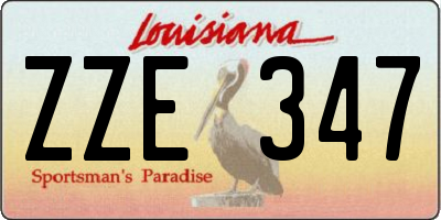 LA license plate ZZE347