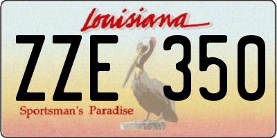 LA license plate ZZE350