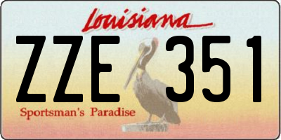 LA license plate ZZE351