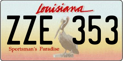 LA license plate ZZE353