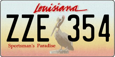 LA license plate ZZE354