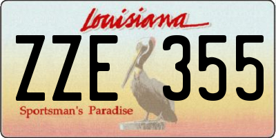 LA license plate ZZE355