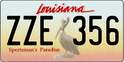 LA license plate ZZE356