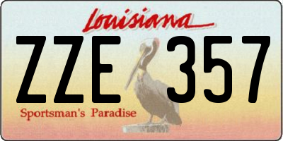 LA license plate ZZE357