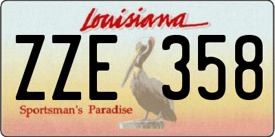 LA license plate ZZE358