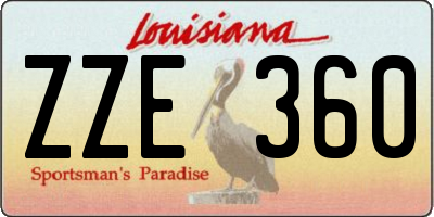 LA license plate ZZE360