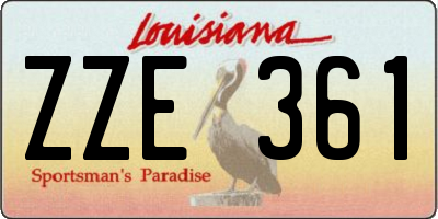 LA license plate ZZE361