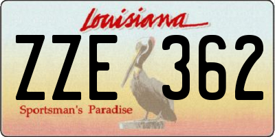 LA license plate ZZE362