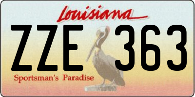 LA license plate ZZE363