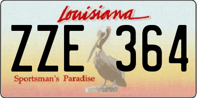 LA license plate ZZE364