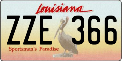 LA license plate ZZE366