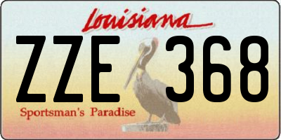 LA license plate ZZE368