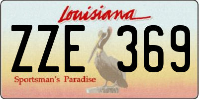 LA license plate ZZE369