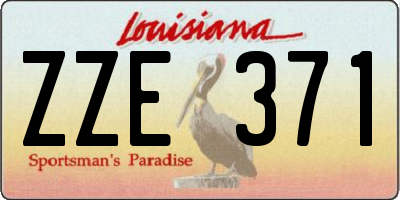 LA license plate ZZE371