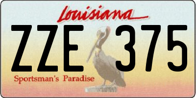 LA license plate ZZE375