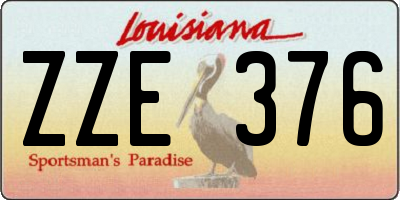 LA license plate ZZE376