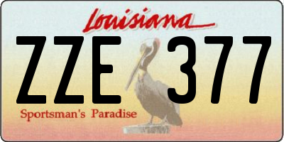 LA license plate ZZE377