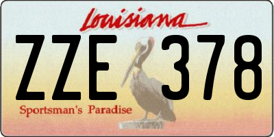 LA license plate ZZE378