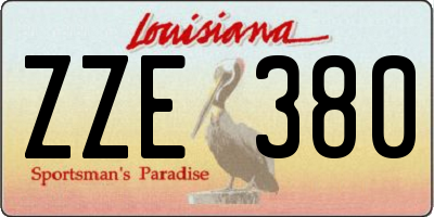 LA license plate ZZE380