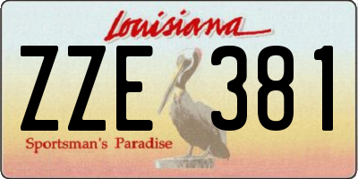 LA license plate ZZE381