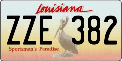 LA license plate ZZE382