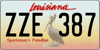 LA license plate ZZE387