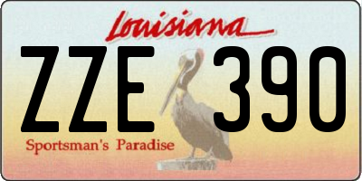 LA license plate ZZE390