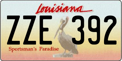 LA license plate ZZE392