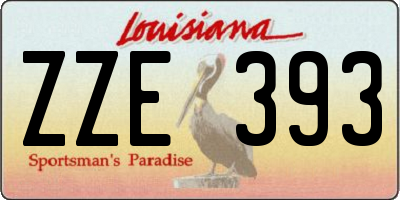 LA license plate ZZE393