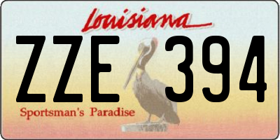 LA license plate ZZE394