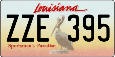 LA license plate ZZE395