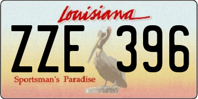 LA license plate ZZE396