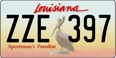 LA license plate ZZE397