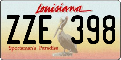 LA license plate ZZE398