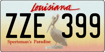 LA license plate ZZE399