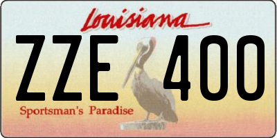 LA license plate ZZE400