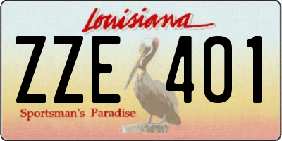 LA license plate ZZE401