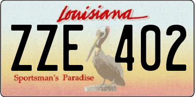 LA license plate ZZE402