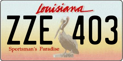 LA license plate ZZE403