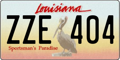 LA license plate ZZE404