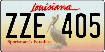 LA license plate ZZE405