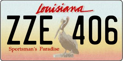 LA license plate ZZE406