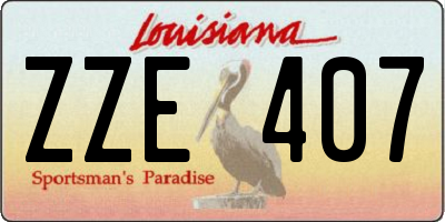 LA license plate ZZE407