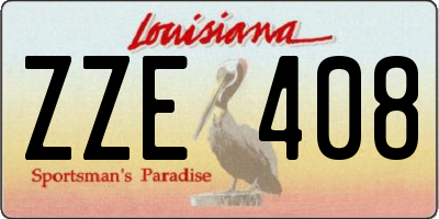 LA license plate ZZE408