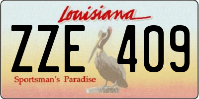 LA license plate ZZE409