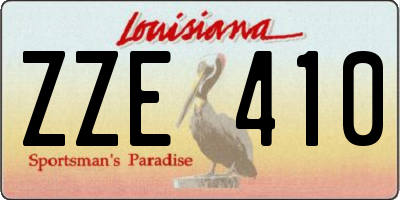 LA license plate ZZE410