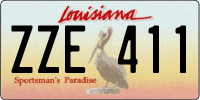 LA license plate ZZE411