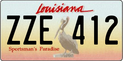 LA license plate ZZE412