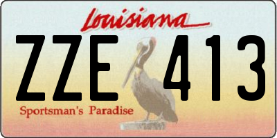 LA license plate ZZE413