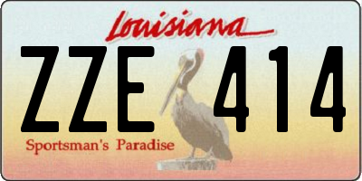 LA license plate ZZE414